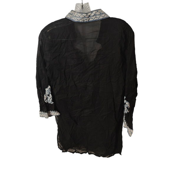 Barbara Gerwit BOHO Shear Embroidered Tunic Size Small - Picture 2 of 5